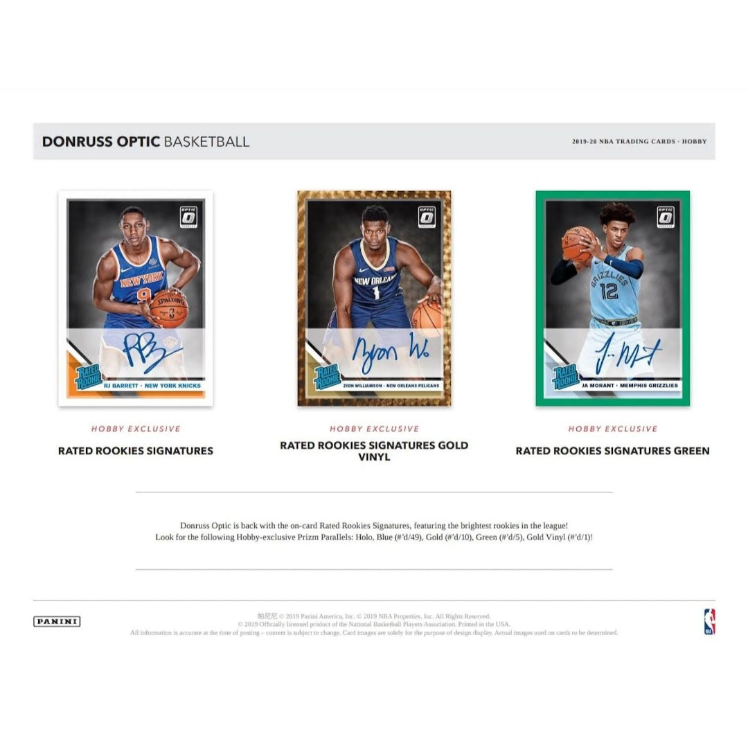 2019-20 Panini Donruss OPTIC Basketball Hobby Box