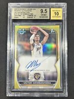 2022-23 Bowman Chrome Univ, Prospect Autographs Yellow Refractors #101 VICTOR WEMBANYAMA - Beckett 9.5, Beckett Auto 10