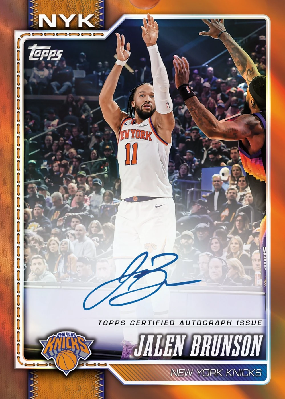 Jalen Brunson — Flagship Real One Autograph · Orange Rainbow