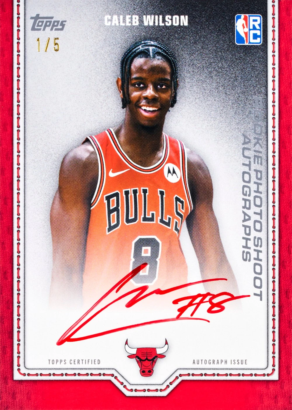 Caleb Wilson — Rookie Photo Shoot Autograph, Red 1/5